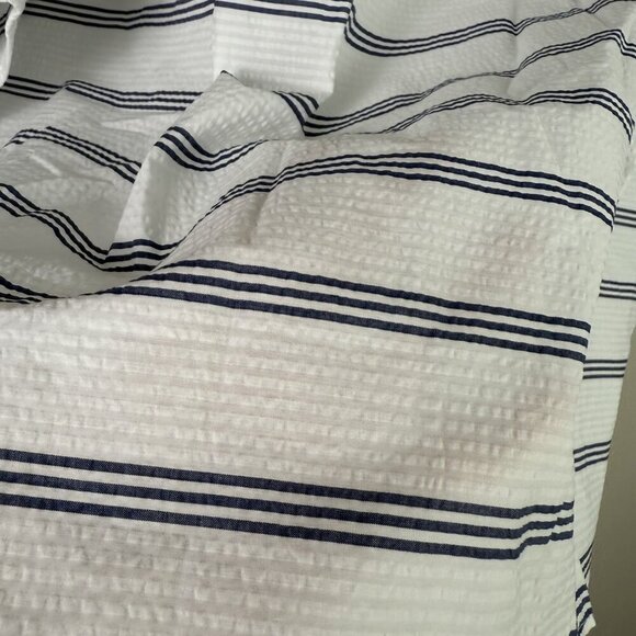 Anthropologie Harshman Elexis Tunic Shirt Small Navy Stripes Cotton Minimalist - Picture 5 of 11